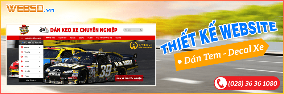 Dịch vụ Thiết kế website Dán Tem - Decal xe