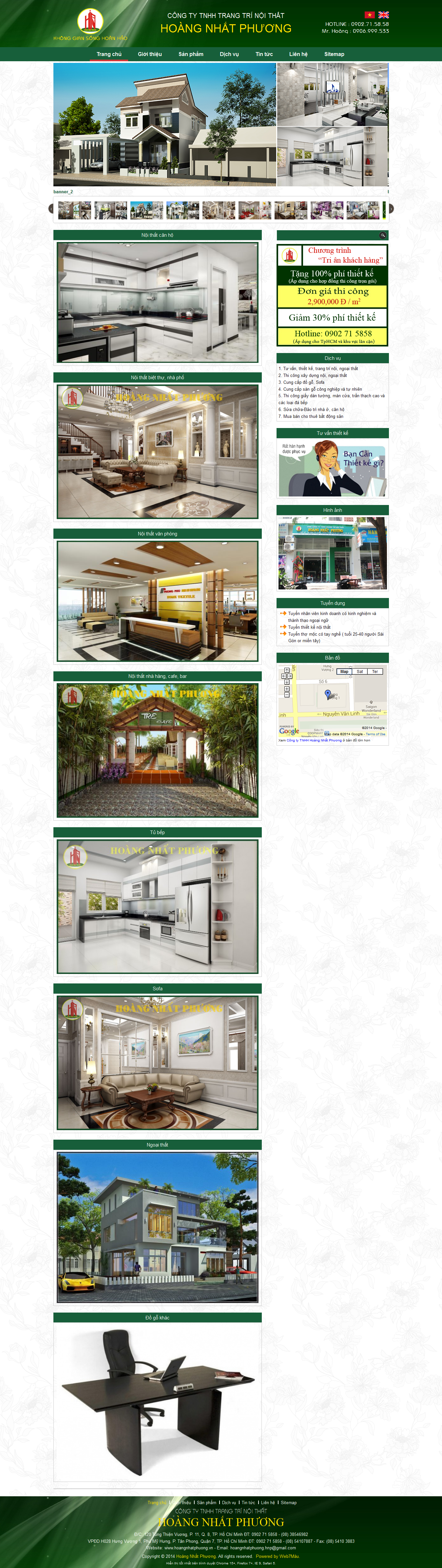 Mẫu website thi công nội thất - xây dựng 10229