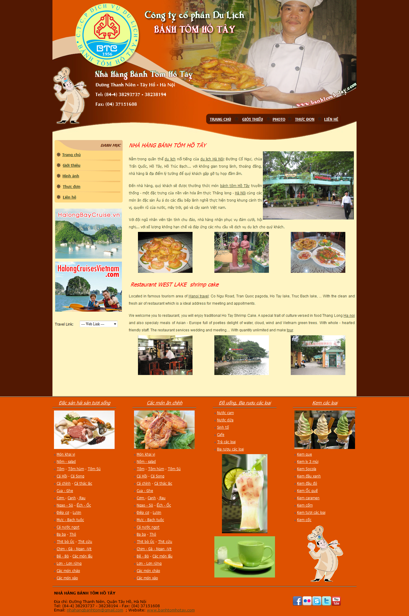 Mẫu website nhà hàng 10366