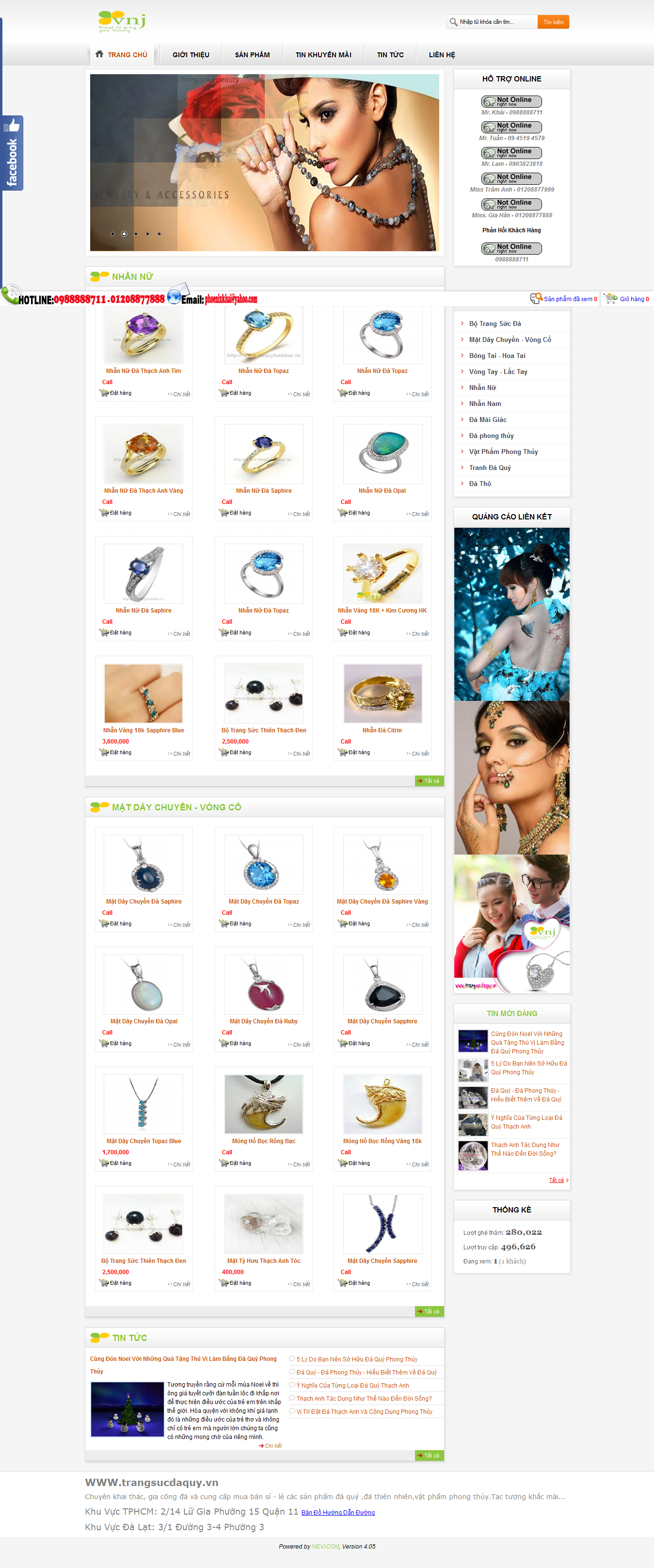 Mẫu website  trang sức 10411