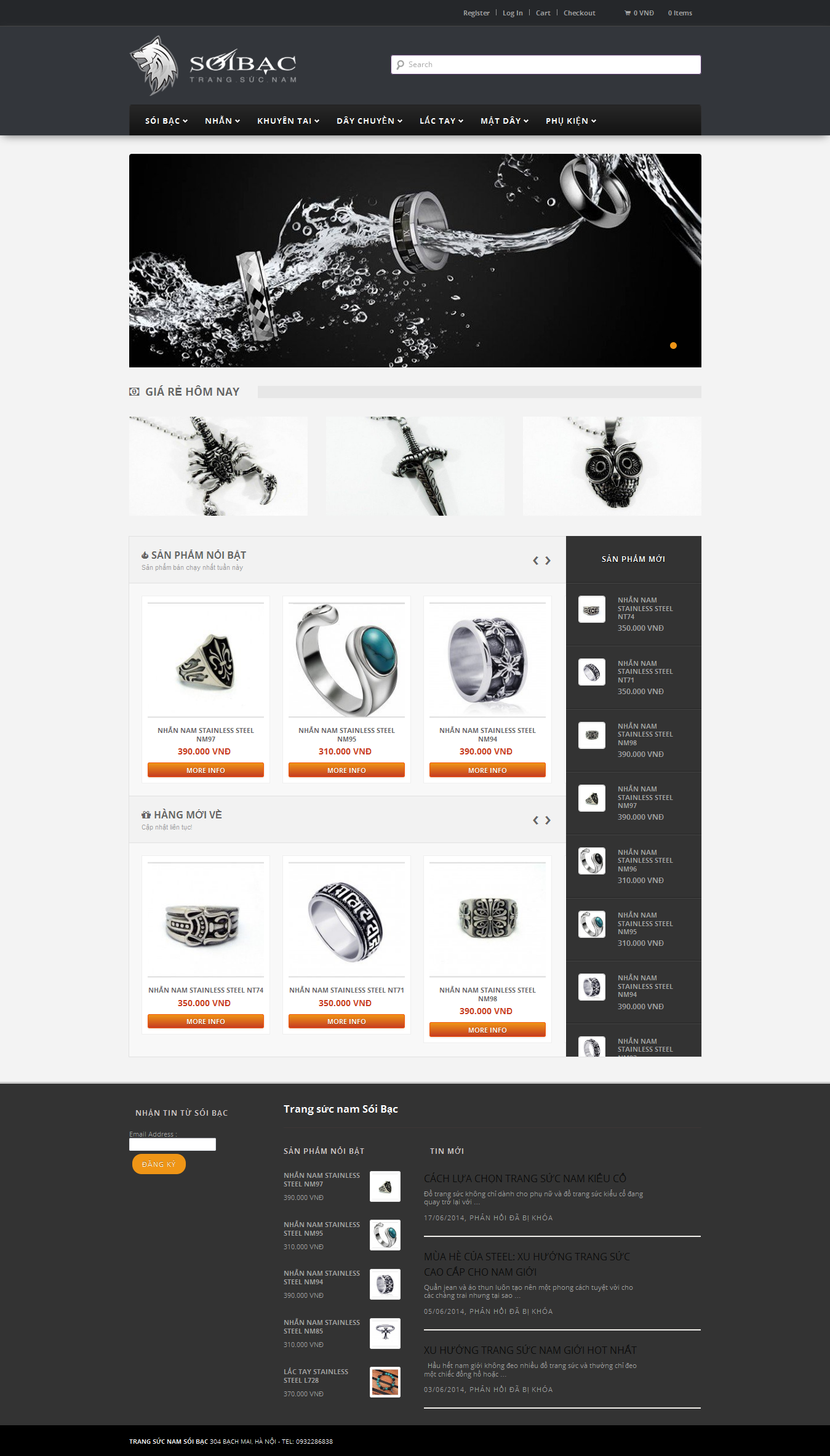 Mẫu website  trang sức 10412