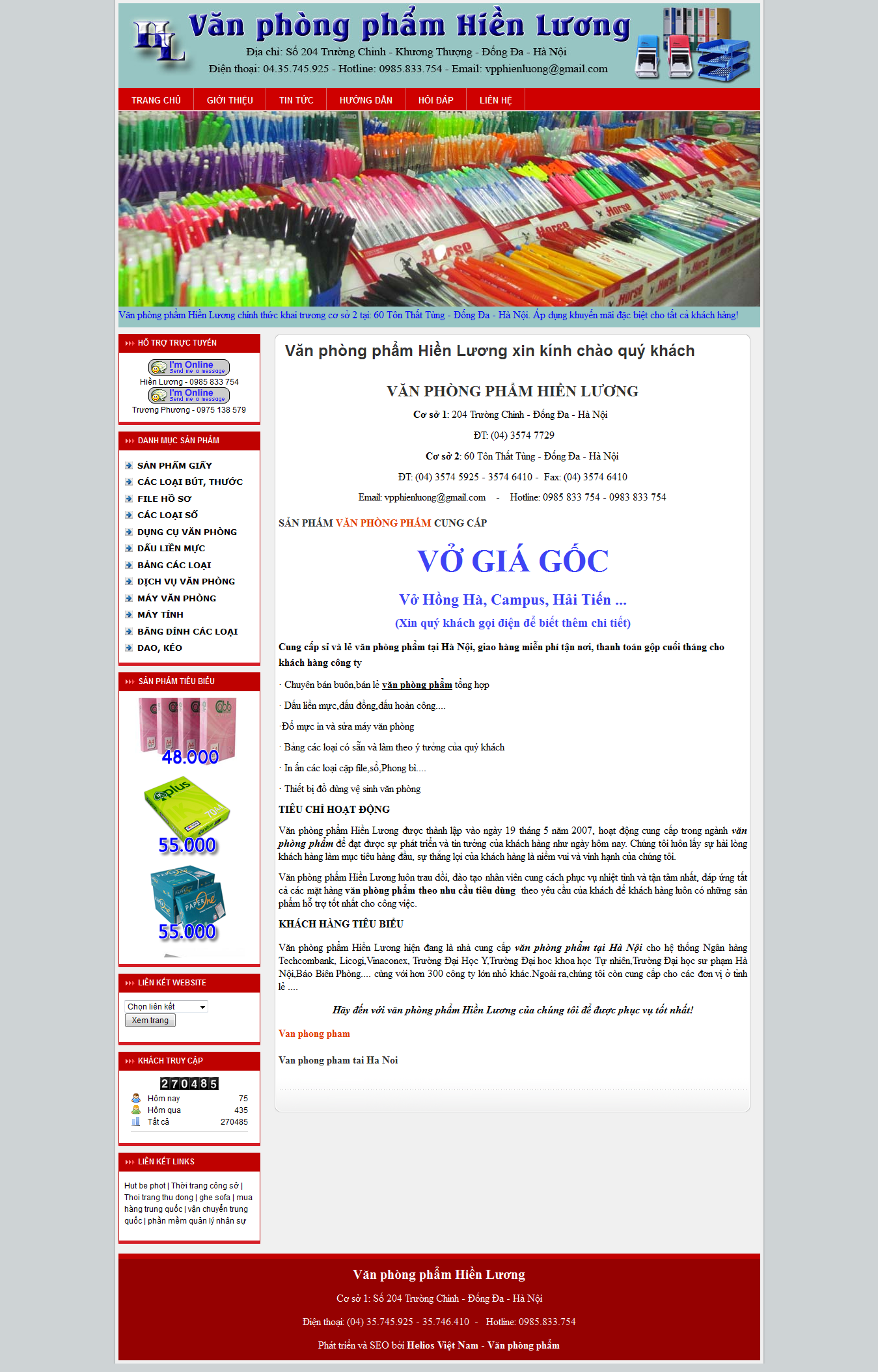 Mẫu website văn phòng phẩm 10493
