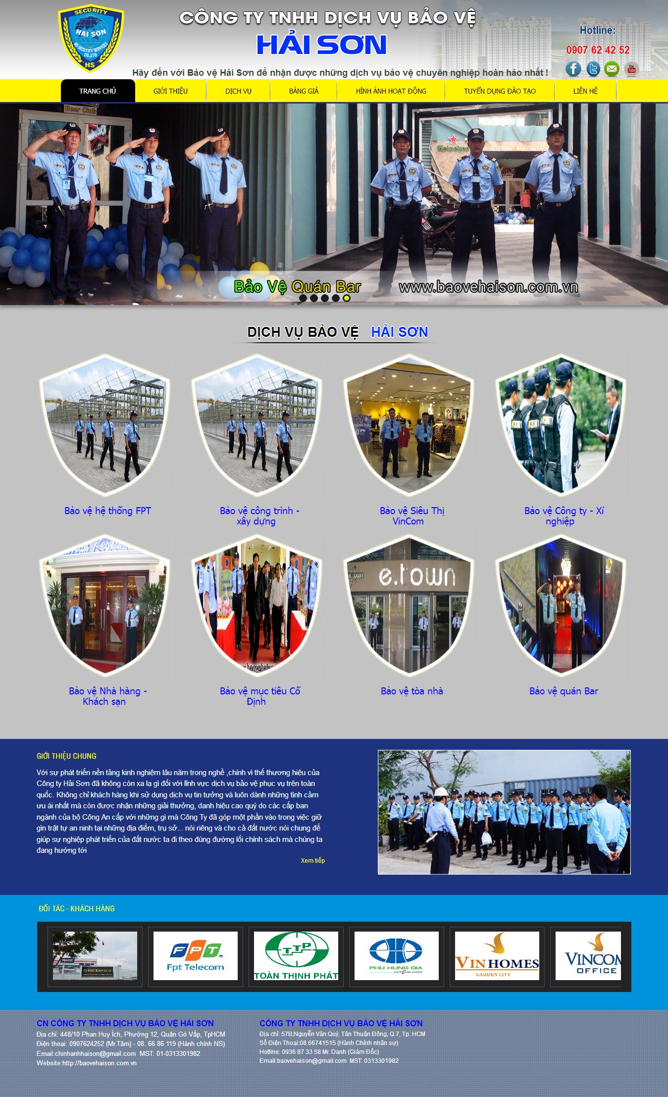 Mẫu website dịch vụ bảo vệ 3488