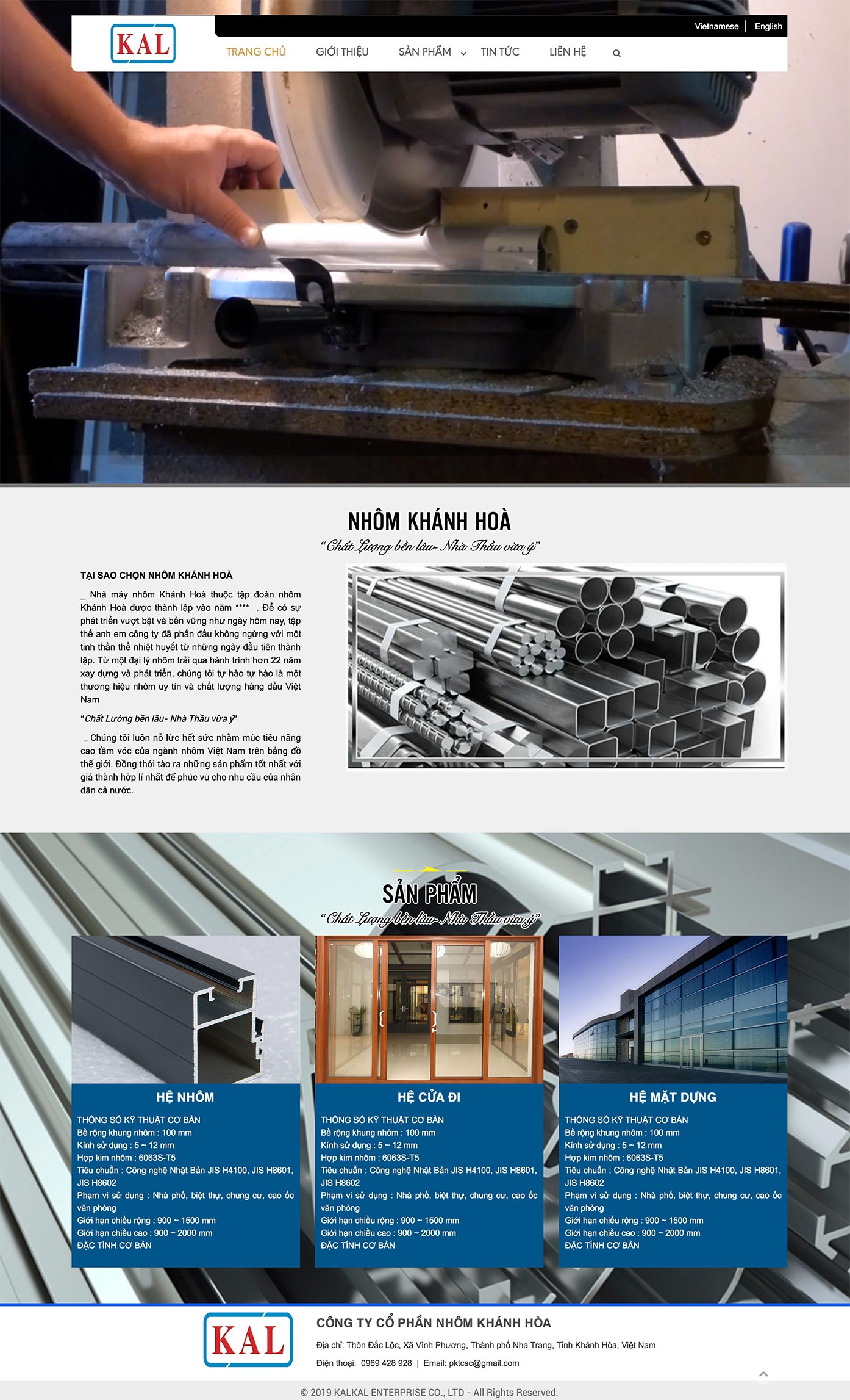 Mẫu website hệ nhôm 13488