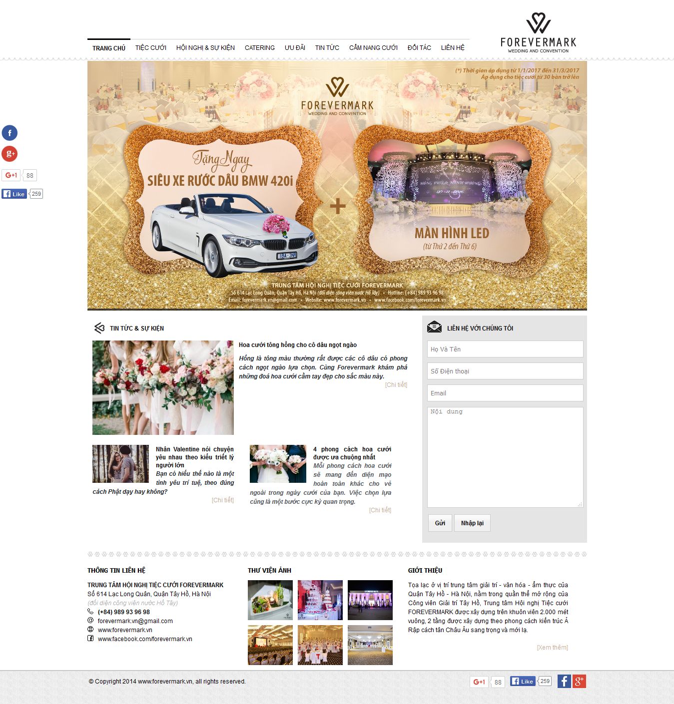 Mẫu website nhà hàng tiệc cưới 10505