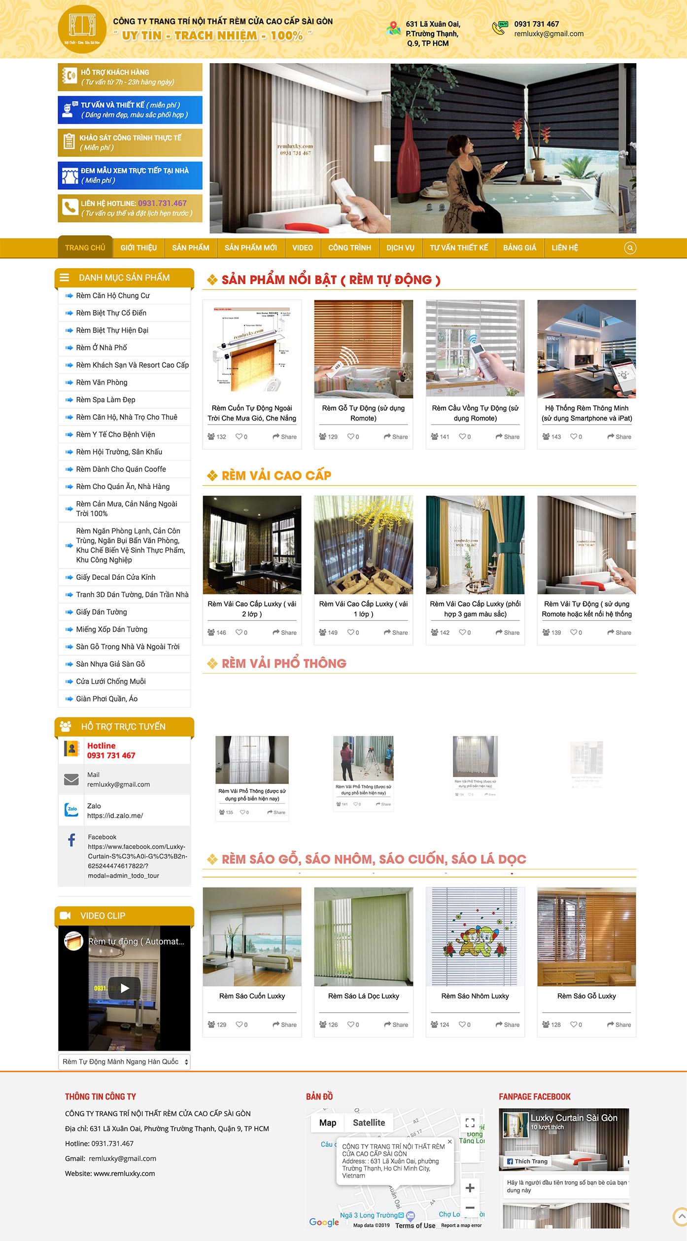 Mẫu website nội thất-rèm cửa 13480