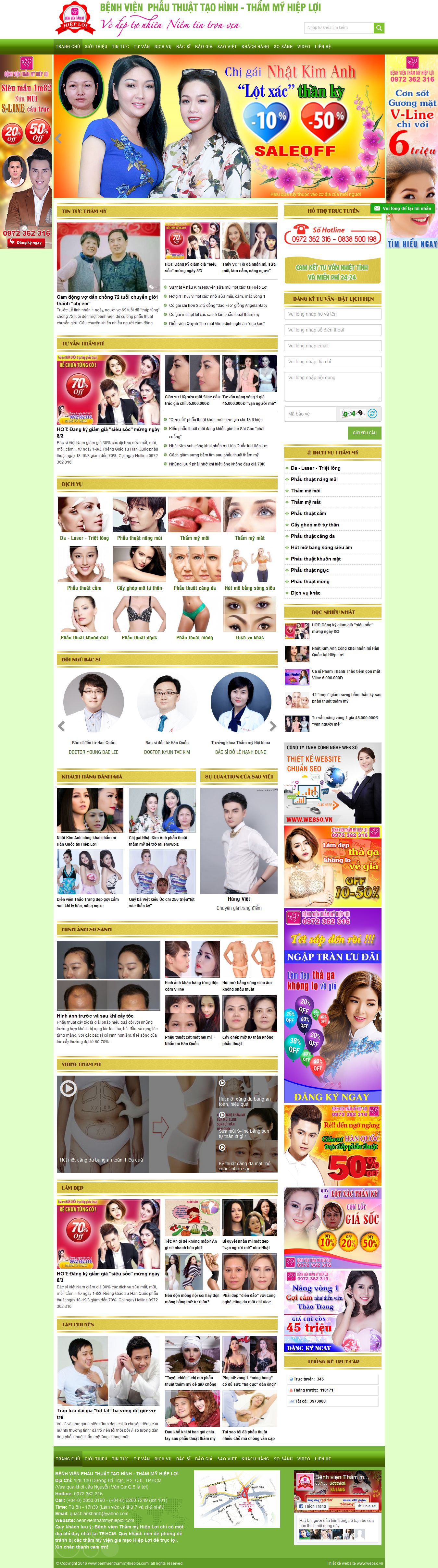 Mẫu website thẫm mỹ viện 12453