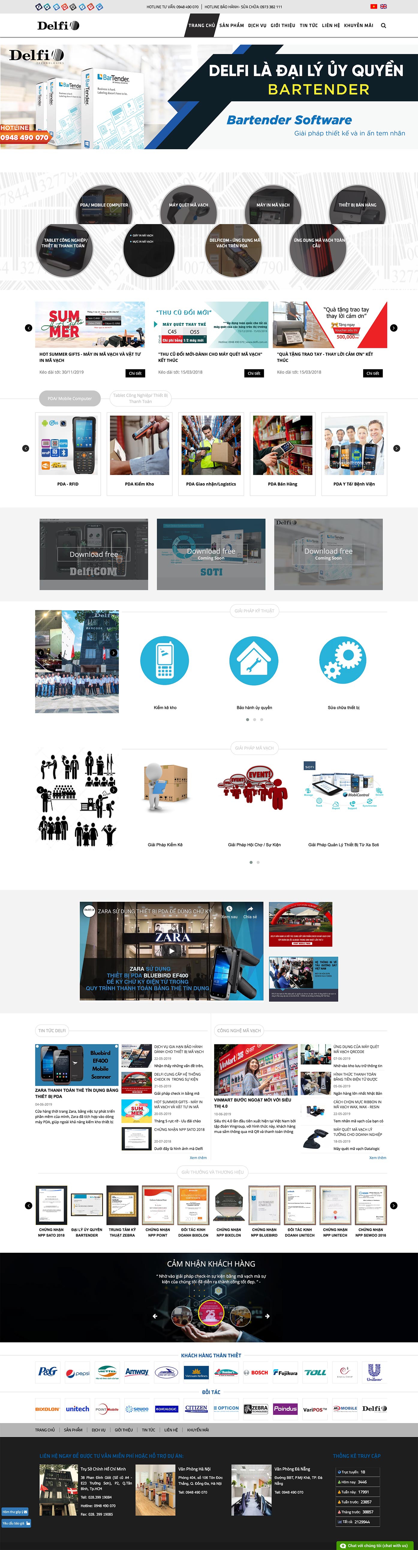 Mẫu website Thiết bị mã vạch 13486