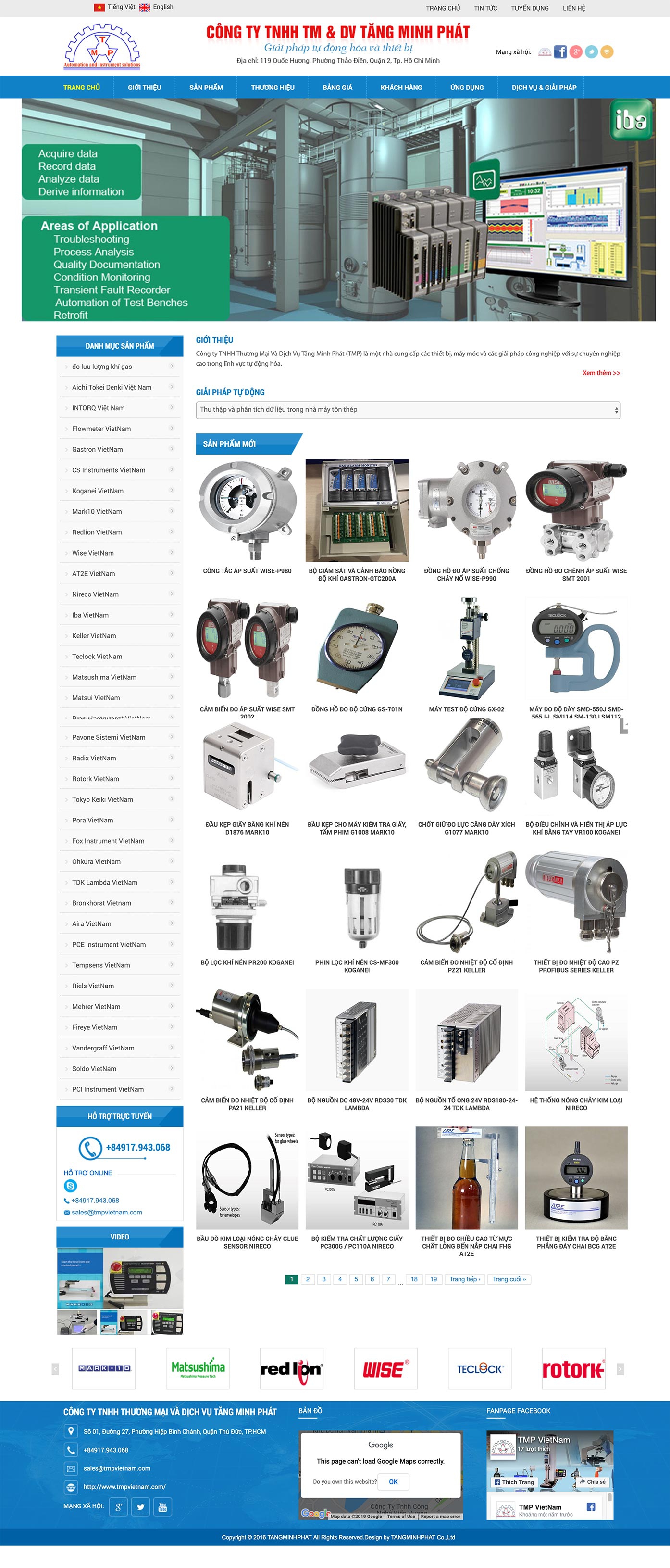 Mẫu website thiết bị,giải pháp tự động hoá 13510