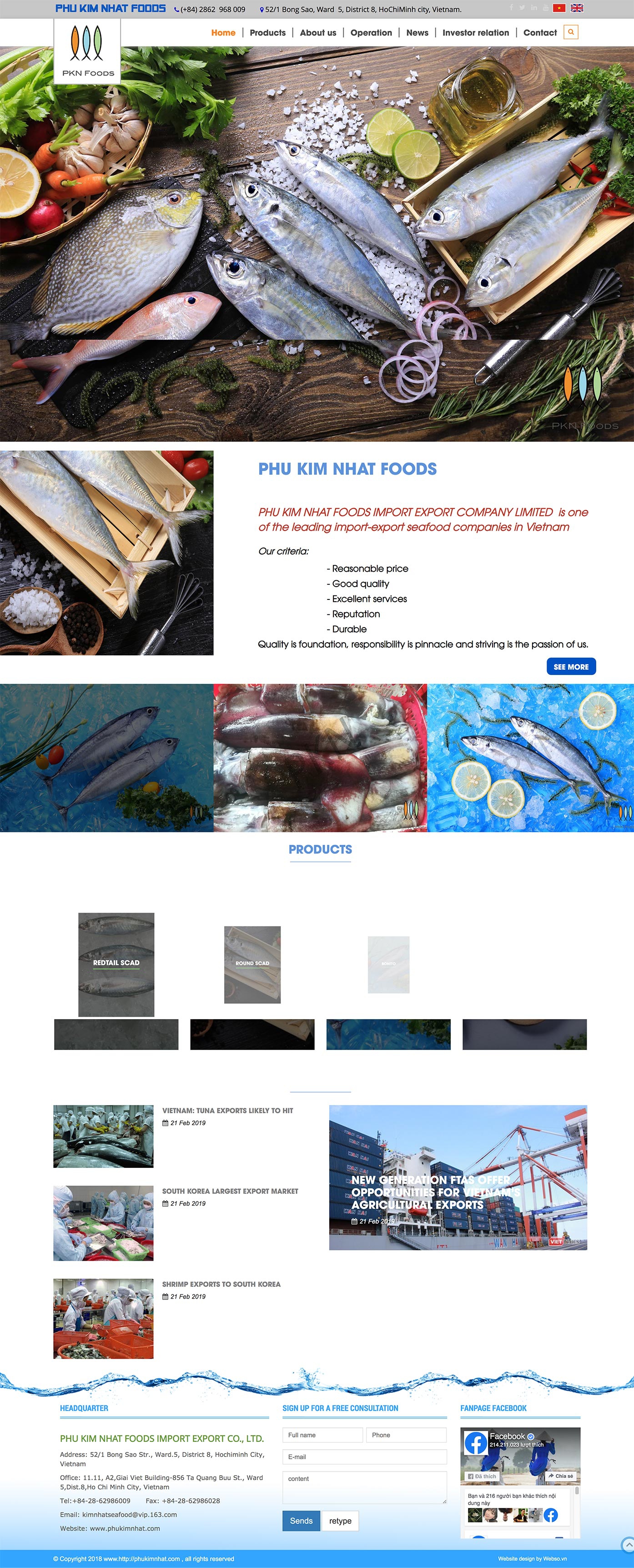 Mẫu website thuỷ hải sản 13505