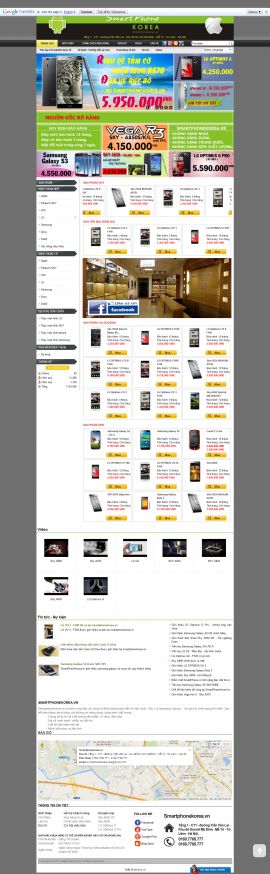 Mẫu website bán điện thoại 1007