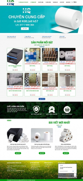 Mẫu website giấy in bill in nhiệt 13507