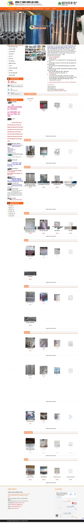 Mẫu website sản phẩm lọc 13503